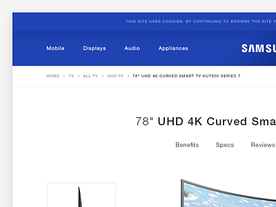 Samsung Product Page - Website Redesign Concept