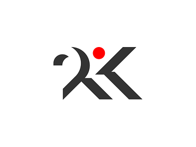 2RK Logo 2k 2r athlete dynamic logo minimal minimalistic negative space run runner speed spork sport sporty symbol