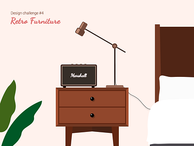 Retro Furniture bedroom flat furniture home lamp living retro speaker
