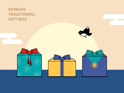 Korean Gift challenge design gift box illustration korean traditional