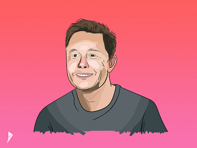 Elon Musk Dribbble Format drawing elon musk freehand illustration vector