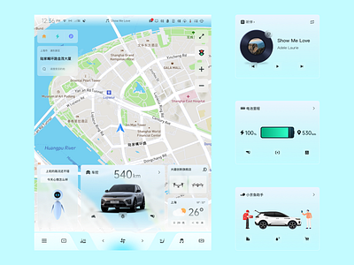 Hmi-Enovate-Conceptual iterative design 3d car hmi map ui ux web web design