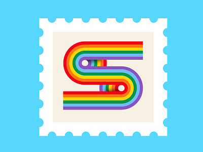 S Mark branding graphic design icon illustration logo rainbow type typography s letter stamp ticket vector