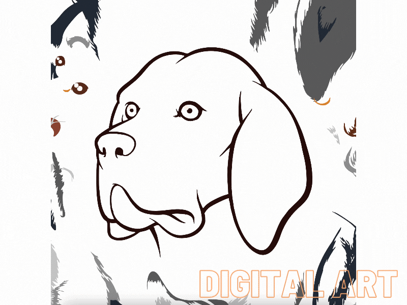 Dog's Digital Art animal animation branding design digital art dog gif graphic design illustration motion graphics promo ui vector video