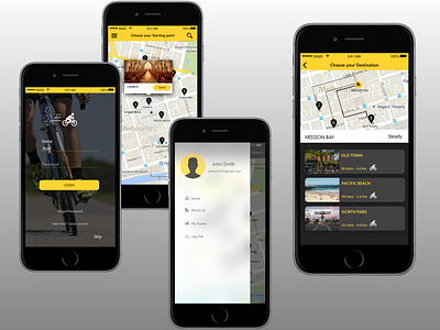 Bike App app bike app design home screen login screen ui ux