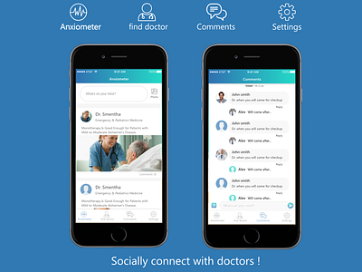 Doctor's App app design doctor app home screen icons design ui ux vector