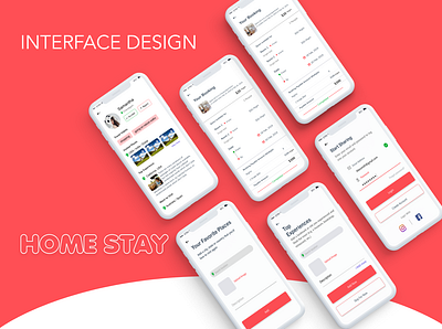Home Stay app booking design home screen home stay icons design rent home ui ux