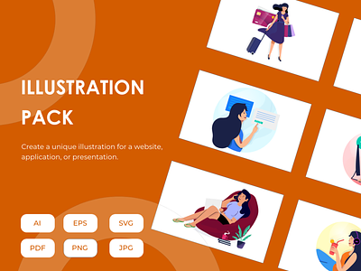 Illustration Pack 100 vector customizable