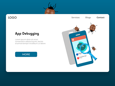 App Debugging app debugging app promotion application bugs bug report illustration