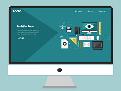 Architecture Landing Page architecture illustration web app promotion