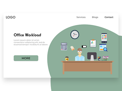 Office Workload app promotion illustration office workload