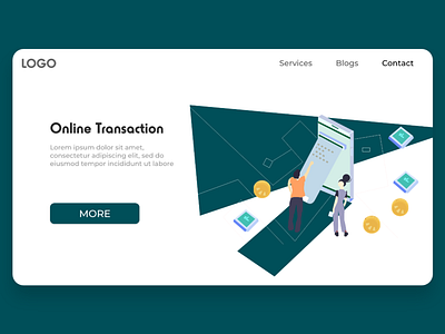 Online Transaction app promotion illustration
