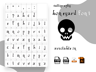 Boneyard regular Font calligraphy creative font font font family graveyard haunted horror regular font