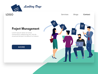 Project Management app promotion illustration project management