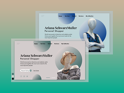 Ariana SchwarzMuller - UI concept for personal shopper site adobe illustrator branding design ui ui ux design ux web design