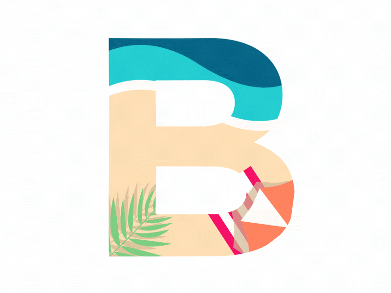 B Is For Beach beach beach bar beach life design flat design flat animation flat art gif type type animation type art type challenge type daily typography