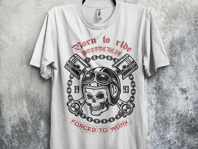 Born To Ride Motorcycle T Shirt Design branding design illustration type typography vector