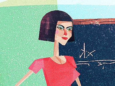 Maths blackboard boob dress hair illustration lady pointy sexy texture wood