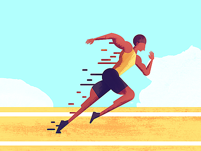 fffffffast athlete cloud fast illustration sprinter track