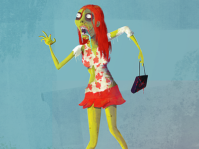Braiinnnssss blood brains girlfriend illustration zombie