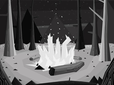Setting the scene campfire cd artwork ghosts illustration texture