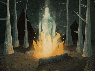 Ghostly Ghost Ghosts campfire cd artwork ghosts illustration texture