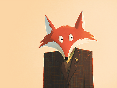 Portrait fox illustration king portrait