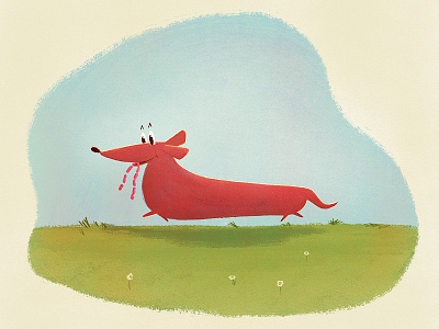 Dinner dog happy illustration puppy sausage