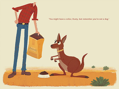 You're Not A Dog animal australia book childrens book dinner dog farmer illustration kangaroo landscape publishing