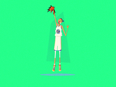 The Baby Faced Killer basketball character flame illustration nba stephen curry