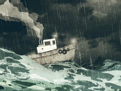 Tugboat cd artwork illustration storm texture tugboat