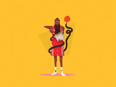 The Beard addidas basketball beard character illustration james harden nba