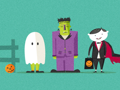 Halloween dracula frankenstein ghost halloween illustration