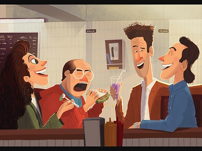 Seinfeld constanza elaine george illustration jerry seinfeld kramer seinfeld