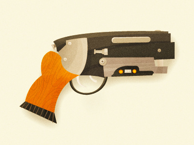 Deckard blade runner blaster gun illustration pistol raygun52 texture
