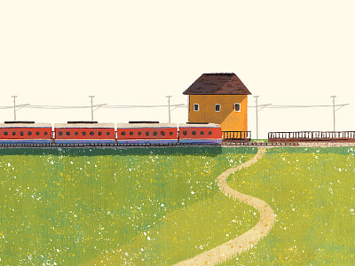 The Train field illustration train