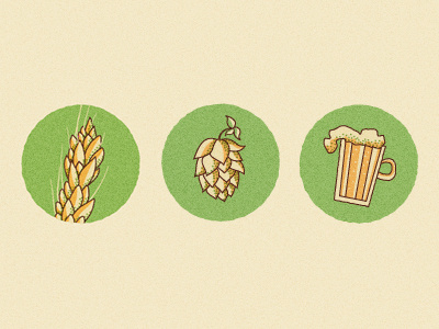 Hops beer grain hops icon illustration logo mug texture wheat