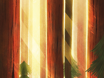 59 Parks deer ferns forest illustration park plants sun trees
