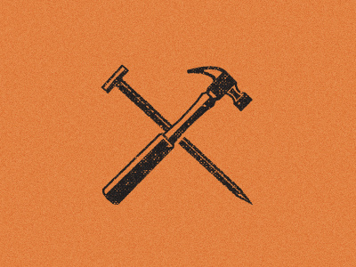 Hammer & Nail hammer icon illustration logo nail texture