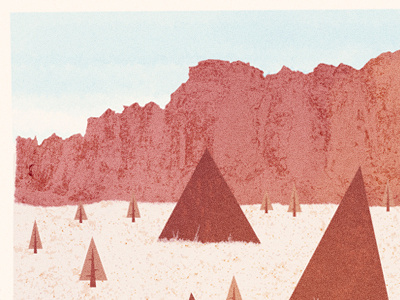 El Dorado blue sky desert illustration mountains postcard trees