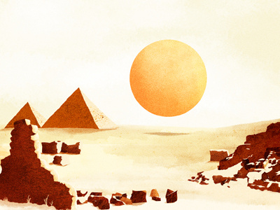 Dust cd cover desert egypt illustration pyramid sand sun work in progress