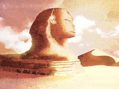 Sphinx egypt illustration sand sky sphinx sunset texture