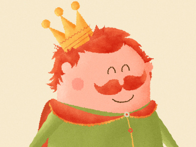 Grumpy King crown illustration king mascot smile