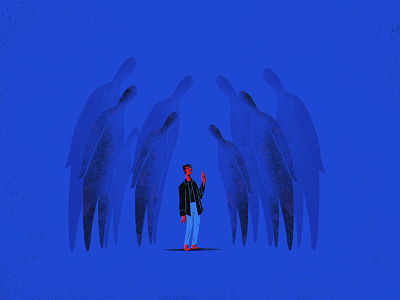Void — 2. Strangers anxiety crowd depression illustration man stranger