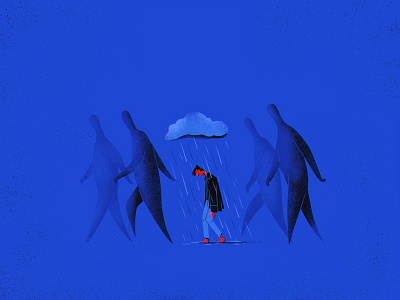 Void — 4. Bad Weather illustration people rain sad storm strangers
