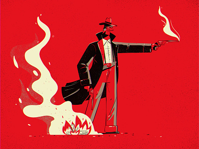 Hey, Arthur campfire cowboy illustration red dead red dead redemption shootout smoke