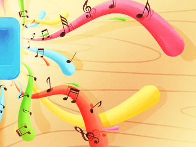 It's Musical Baby illustration ipad music notes woodgrain