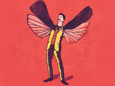 Moth Man illustration man moth moth man suit superhero