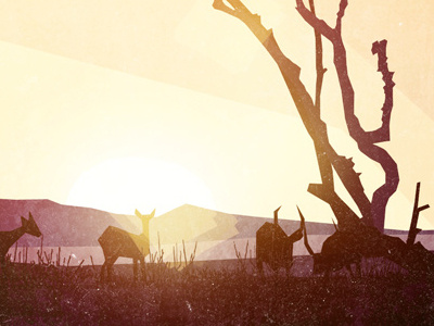 Scene 01 Africa africa animation deer grass ground illustration storyboard sun texture tree