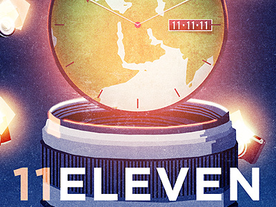 11Eleven Project camera clock flash globe glow illustration lens